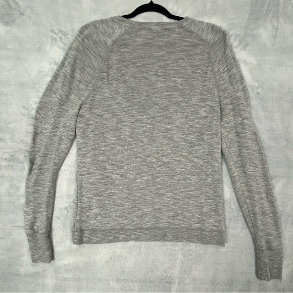 Athleta Cross Front Long Sleeve Top Gray Sz Medium - Picture 2 of 7